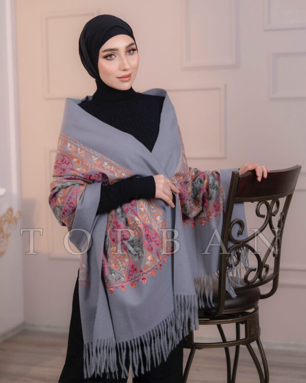 ⁦شال كتف قطن شتائي⁩ - الصورة ⁦7⁩